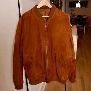 ASOS DESIGN Authentic Suede Bomber Jacket Men’s